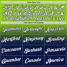 Load image into Gallery viewer, Custom Neon Green White-Navy Fade Fashion Performance T-Shirt