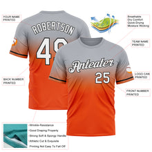 Load image into Gallery viewer, Custom Gray Orange-Black Fade Fashion Performance T-Shirt