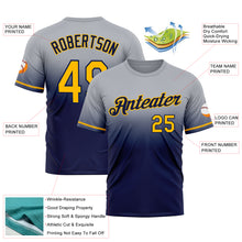 Load image into Gallery viewer, Custom Gray Gold-Navy Fade Fashion Performance T-Shirt