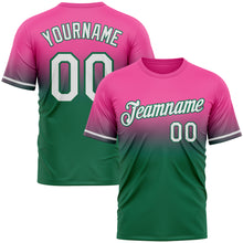Загрузить изображение в средство просмотра галереи, Custom Pink White-Kelly Green Fade Fashion Performance T-Shirt