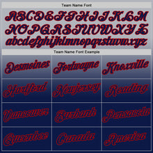 Laden Sie das Bild in den Galerie-Viewer, Custom Gray Red-Navy Fade Fashion Performance T-Shirt