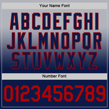 Laden Sie das Bild in den Galerie-Viewer, Custom Gray Red-Navy Fade Fashion Performance T-Shirt