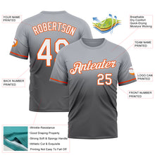 Load image into Gallery viewer, Custom Gray Steel Gray-Orange Fade Fashion Performance T-Shirt