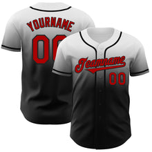 Laden Sie das Bild in den Galerie-Viewer, Custom White Red-Black Authentic Fade Fashion Baseball Jersey