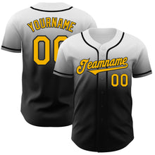 Laden Sie das Bild in den Galerie-Viewer, Custom White Gold-Black Authentic Fade Fashion Baseball Jersey