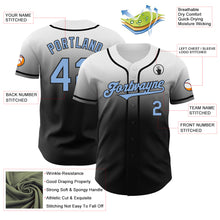 Load image into Gallery viewer, Custom White Light Blue-Black Authentic Fade Fashion Baseball Jersey