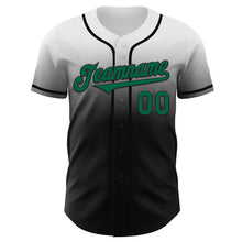 Load image into Gallery viewer, Custom White Kelly Green-Black Authentic Fade Fashion Baseball Jersey