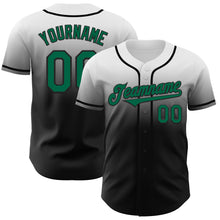 Load image into Gallery viewer, Custom White Kelly Green-Black Authentic Fade Fashion Baseball Jersey