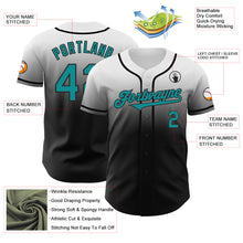 Laden Sie das Bild in den Galerie-Viewer, Custom White Teal-Black Authentic Fade Fashion Baseball Jersey