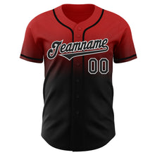 Laden Sie das Bild in den Galerie-Viewer, Custom Red Black-White Authentic Fade Fashion Baseball Jersey