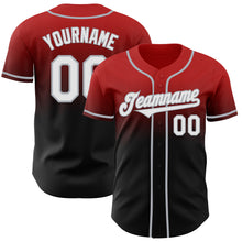 Laden Sie das Bild in den Galerie-Viewer, Custom Red Black-Gray Authentic Fade Fashion Baseball Jersey