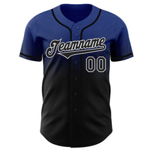 Laden Sie das Bild in den Galerie-Viewer, Custom Royal Black-White Authentic Fade Fashion Baseball Jersey