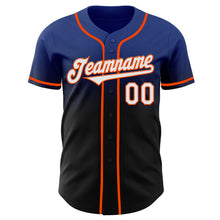 Laden Sie das Bild in den Galerie-Viewer, Custom Royal Black-Orange Authentic Fade Fashion Baseball Jersey