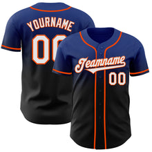 Laden Sie das Bild in den Galerie-Viewer, Custom Royal Black-Orange Authentic Fade Fashion Baseball Jersey