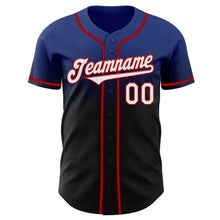 Laden Sie das Bild in den Galerie-Viewer, Custom Royal Black-Red Authentic Fade Fashion Baseball Jersey