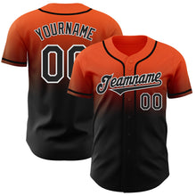 Laden Sie das Bild in den Galerie-Viewer, Custom Orange Black-White Authentic Fade Fashion Baseball Jersey