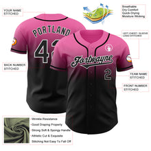 Laden Sie das Bild in den Galerie-Viewer, Custom Pink Black-White Authentic Fade Fashion Baseball Jersey