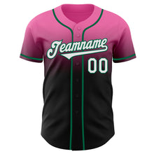 Laden Sie das Bild in den Galerie-Viewer, Custom Pink Black-Kelly Green Authentic Fade Fashion Baseball Jersey