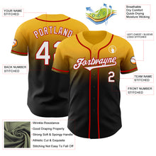 Laden Sie das Bild in den Galerie-Viewer, Custom Gold Black-Red Authentic Fade Fashion Baseball Jersey