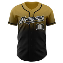 Laden Sie das Bild in den Galerie-Viewer, Custom Old Gold Black-White Authentic Fade Fashion Baseball Jersey