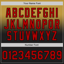 Laden Sie das Bild in den Galerie-Viewer, Custom Old Gold Red-Black Authentic Fade Fashion Baseball Jersey