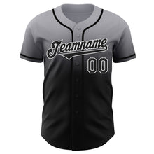 Laden Sie das Bild in den Galerie-Viewer, Custom Gray Black-White Authentic Fade Fashion Baseball Jersey
