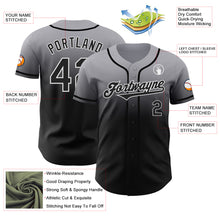 Laden Sie das Bild in den Galerie-Viewer, Custom Gray Black-White Authentic Fade Fashion Baseball Jersey