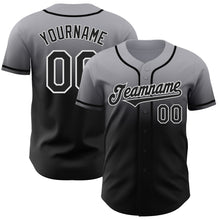 Laden Sie das Bild in den Galerie-Viewer, Custom Gray Black-White Authentic Fade Fashion Baseball Jersey