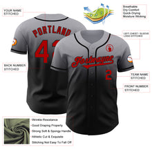 Laden Sie das Bild in den Galerie-Viewer, Custom Gray Red-Black Authentic Fade Fashion Baseball Jersey