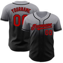 Laden Sie das Bild in den Galerie-Viewer, Custom Gray Red-Black Authentic Fade Fashion Baseball Jersey