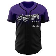 Laden Sie das Bild in den Galerie-Viewer, Custom Purple Black-White Authentic Fade Fashion Baseball Jersey