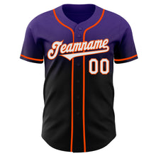 Laden Sie das Bild in den Galerie-Viewer, Custom Purple Black-Orange Authentic Fade Fashion Baseball Jersey