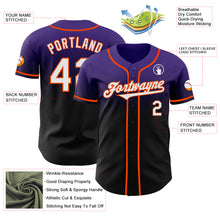 Laden Sie das Bild in den Galerie-Viewer, Custom Purple Black-Orange Authentic Fade Fashion Baseball Jersey
