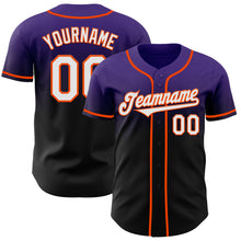 Laden Sie das Bild in den Galerie-Viewer, Custom Purple Black-Orange Authentic Fade Fashion Baseball Jersey