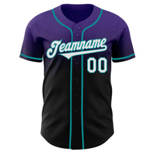 Laden Sie das Bild in den Galerie-Viewer, Custom Purple Black-Teal Authentic Fade Fashion Baseball Jersey