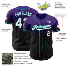 Laden Sie das Bild in den Galerie-Viewer, Custom Purple Black-Teal Authentic Fade Fashion Baseball Jersey