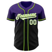Laden Sie das Bild in den Galerie-Viewer, Custom Purple Black-Neon Green Authentic Fade Fashion Baseball Jersey