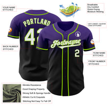 Laden Sie das Bild in den Galerie-Viewer, Custom Purple Black-Neon Green Authentic Fade Fashion Baseball Jersey