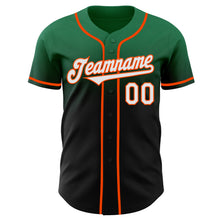 Laden Sie das Bild in den Galerie-Viewer, Custom Kelly Green Black-Orange Authentic Fade Fashion Baseball Jersey