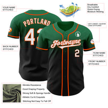 Laden Sie das Bild in den Galerie-Viewer, Custom Kelly Green Black-Orange Authentic Fade Fashion Baseball Jersey