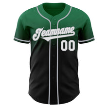 Laden Sie das Bild in den Galerie-Viewer, Custom Kelly Green Black-Gray Authentic Fade Fashion Baseball Jersey