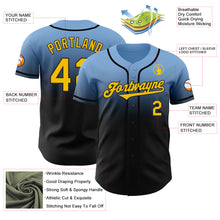Laden Sie das Bild in den Galerie-Viewer, Custom Light Blue Yellow-Black Authentic Fade Fashion Baseball Jersey