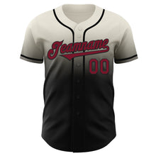 Laden Sie das Bild in den Galerie-Viewer, Custom Cream Crimson-Black Authentic Fade Fashion Baseball Jersey
