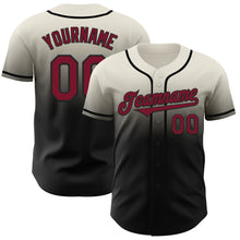 Laden Sie das Bild in den Galerie-Viewer, Custom Cream Crimson-Black Authentic Fade Fashion Baseball Jersey
