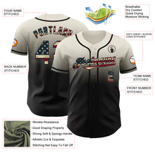 Laden Sie das Bild in den Galerie-Viewer, Custom Cream Vintage USA Flag-Black Authentic Fade Fashion Baseball Jersey