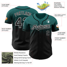 Laden Sie das Bild in den Galerie-Viewer, Custom Teal Black-White Authentic Fade Fashion Baseball Jersey