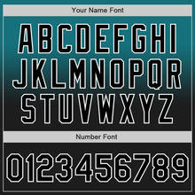 Laden Sie das Bild in den Galerie-Viewer, Custom Teal Black-White Authentic Fade Fashion Baseball Jersey