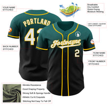 Laden Sie das Bild in den Galerie-Viewer, Custom Teal Black-Yellow Authentic Fade Fashion Baseball Jersey