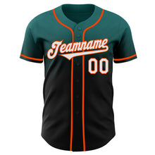 Laden Sie das Bild in den Galerie-Viewer, Custom Teal Black-Orange Authentic Fade Fashion Baseball Jersey