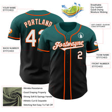Laden Sie das Bild in den Galerie-Viewer, Custom Teal Black-Orange Authentic Fade Fashion Baseball Jersey